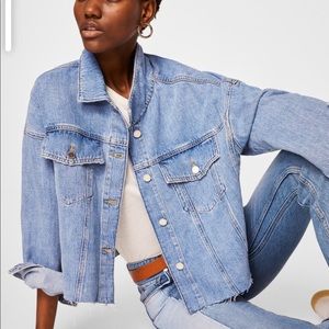 Mango Frayed hem denim jacket